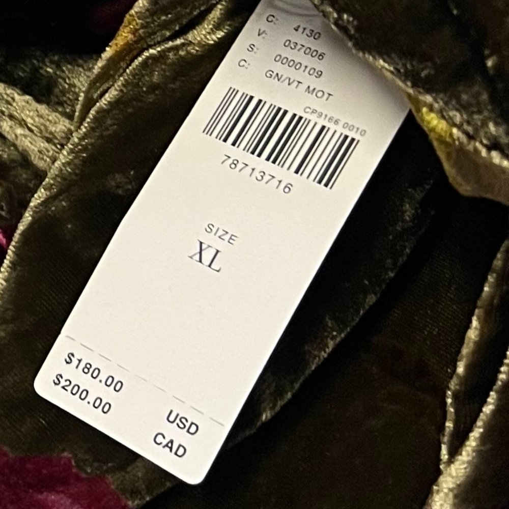 Anthropologie The Somerset Maxi Dress: Velvet Edition / GREEN MOTIF NWT - Picture 13 of 14